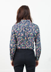 Long Sleeve Blouse in Black/Floral